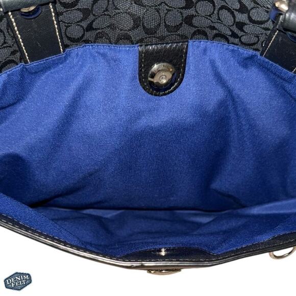 Coach Vintage Black/Royal Blue Voyager Signature Multifunction Tote/Diaper Bag - Picture 9 of 16